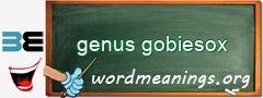 WordMeaning blackboard for genus gobiesox